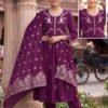 Buy Kalki Vol 2 Roman Silk Plain Dori Sequence Worked Kurti Set Wholesale 2026