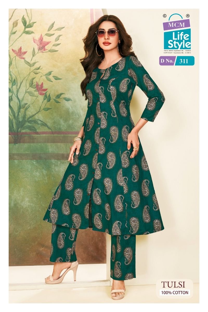 Launching Mcm Tulsi Vol 3 Cotton Printed A Line Kurti With Bottom Collection Wholesale 2026