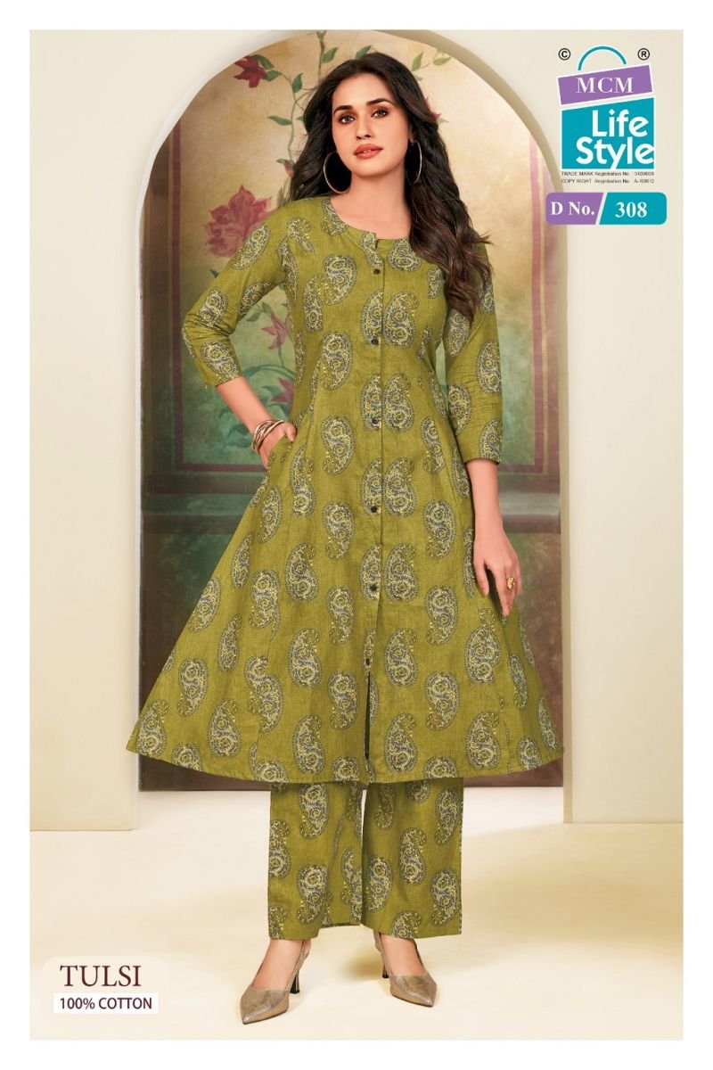 Launching Mcm Tulsi Vol 3 Cotton Printed A Line Kurti With Bottom Collection Wholesale 2026