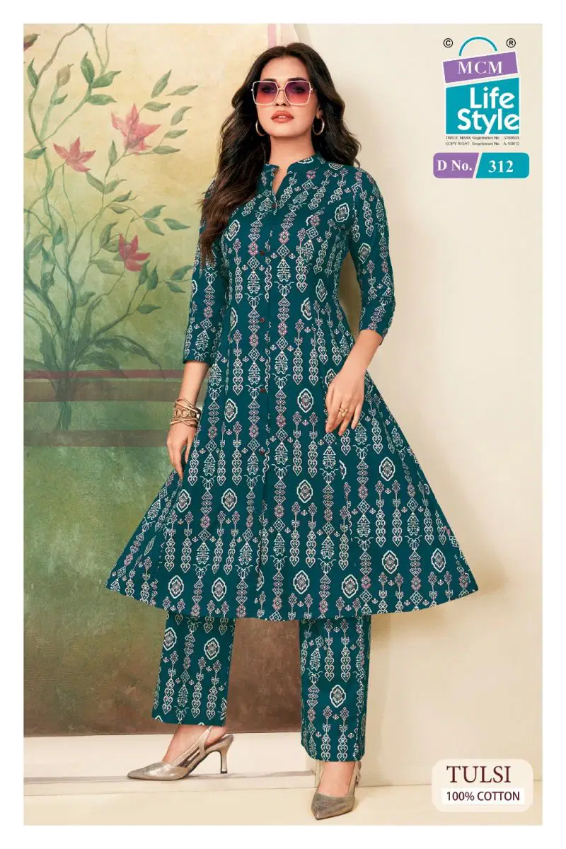Launching Mcm Tulsi Vol 3 Cotton Printed A Line Kurti With Bottom Collection Wholesale 2026