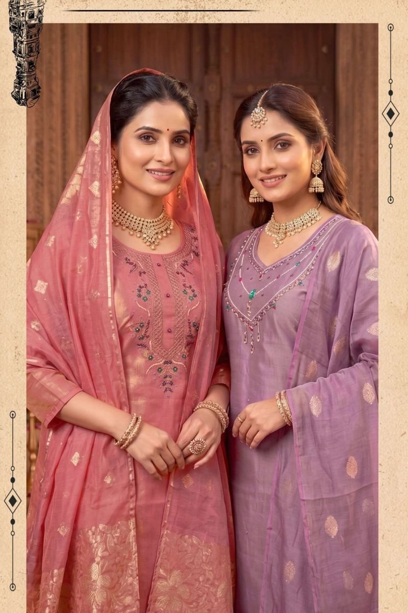 Stylish Maharani Vol 2 Shimmer Roman Silk Handworked Kurti Set Wholesale 2026