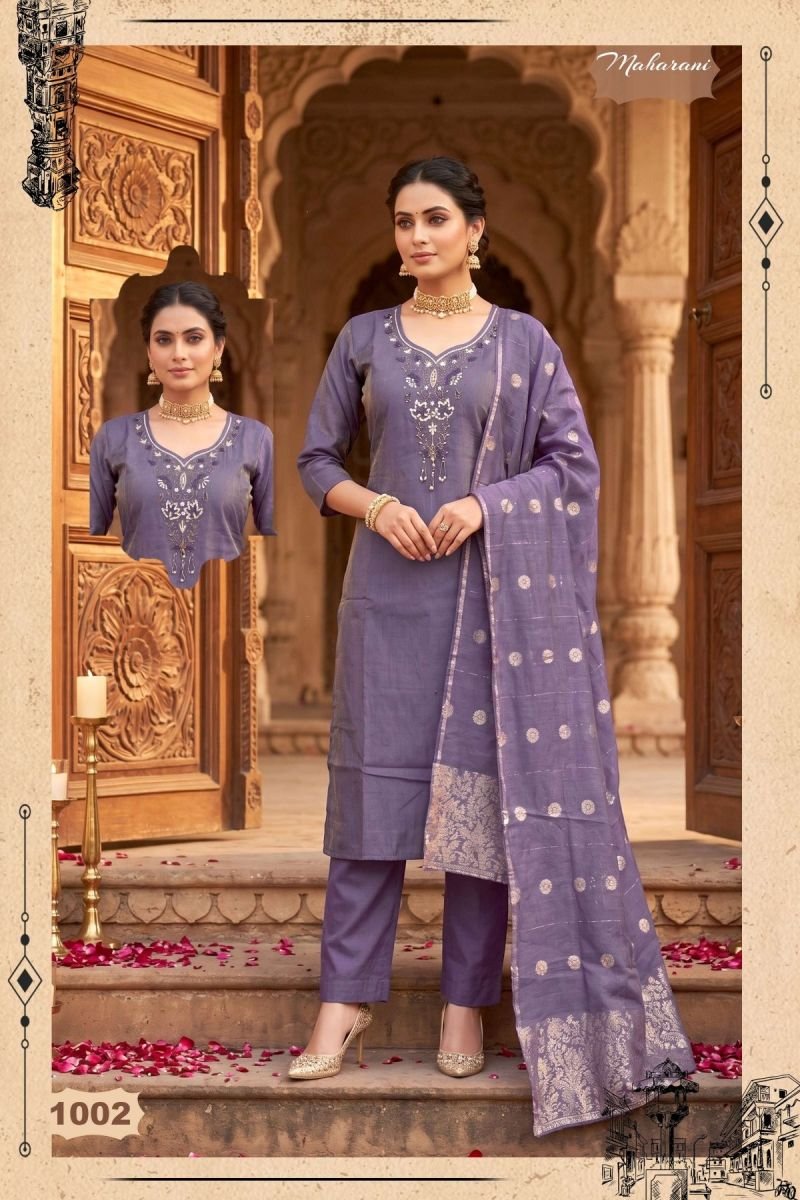 Stylish Maharani Vol 2 Shimmer Roman Silk Handworked Kurti Set Wholesale 2026