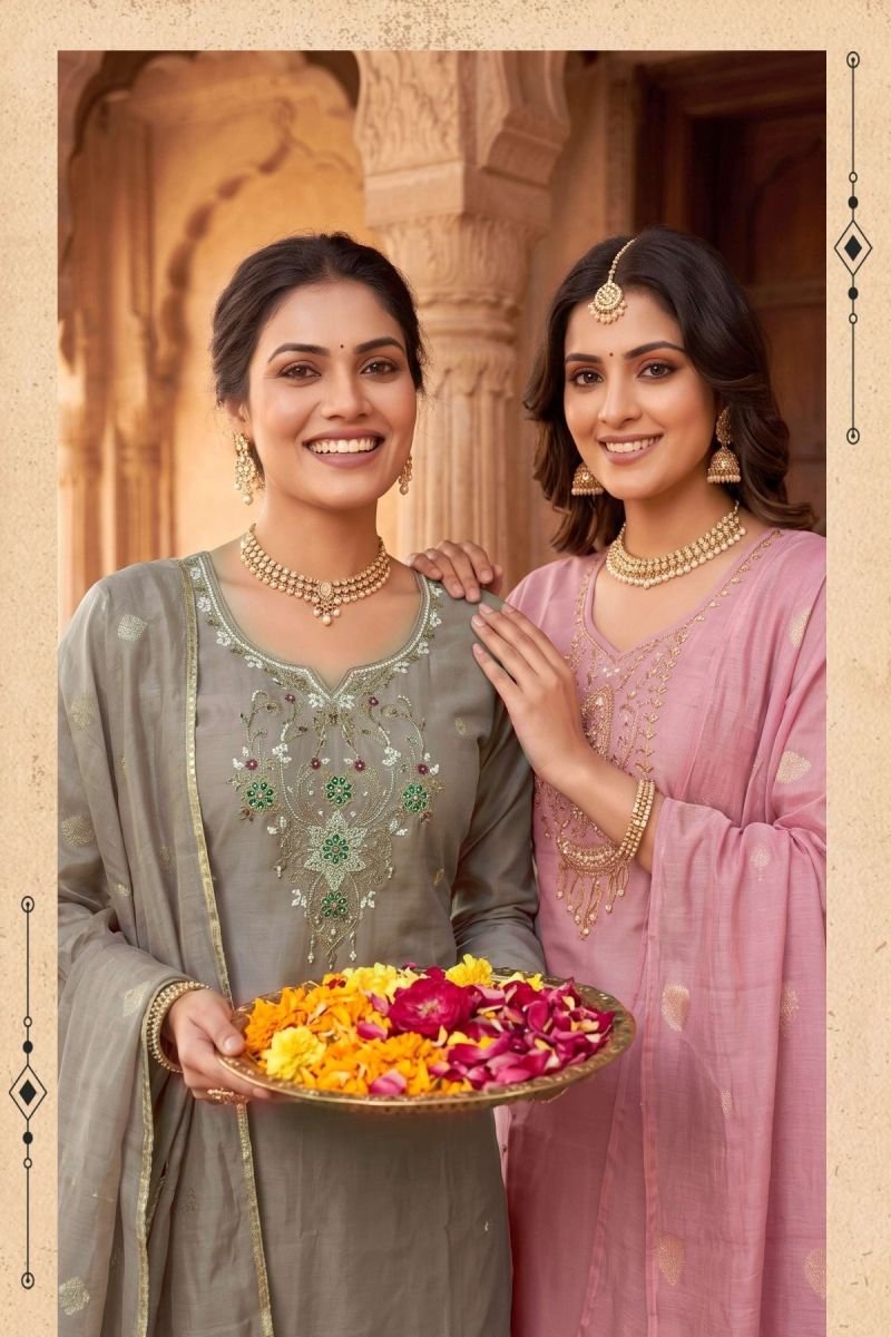 Stylish Maharani Vol 2 Shimmer Roman Silk Handworked Kurti Set Wholesale 2026