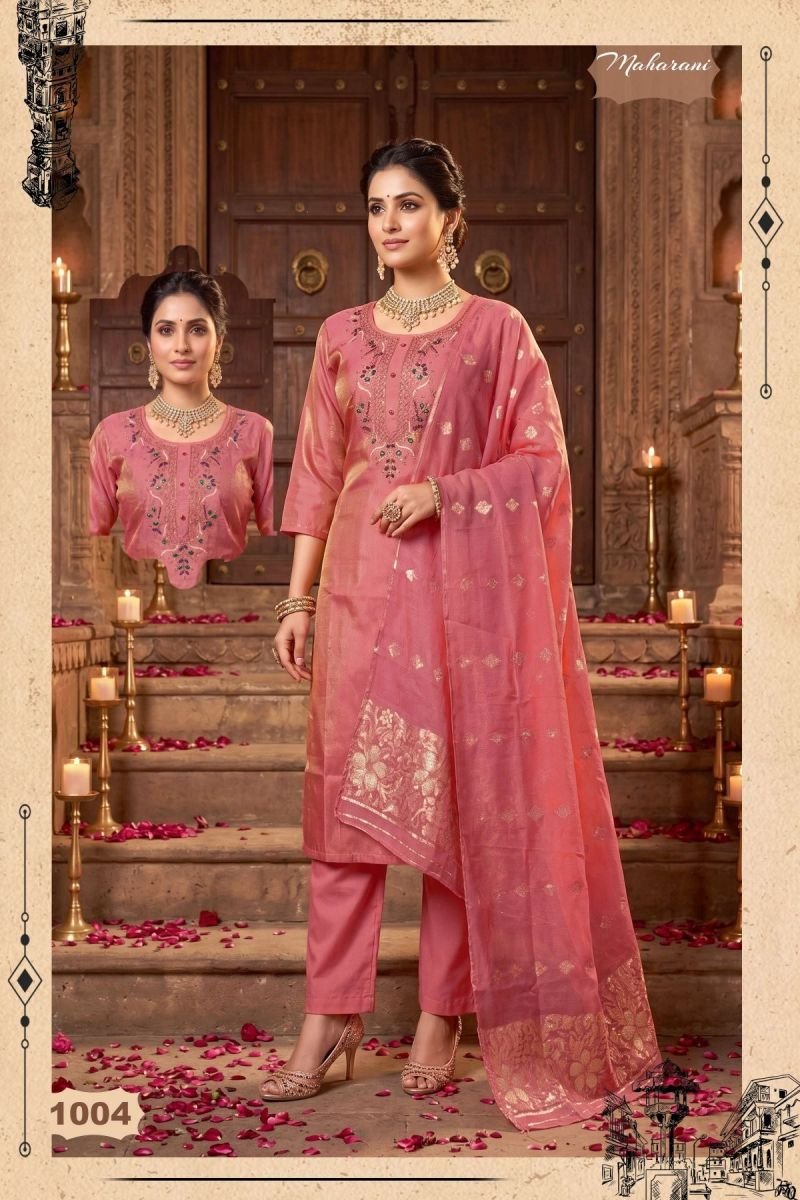Stylish Maharani Vol 2 Shimmer Roman Silk Handworked Kurti Set Wholesale 2026