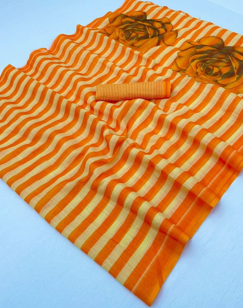 Stylish Rajyog D No 1501 To 06 Cotton Linen Zari Border Saree Collection Wholesale 2026