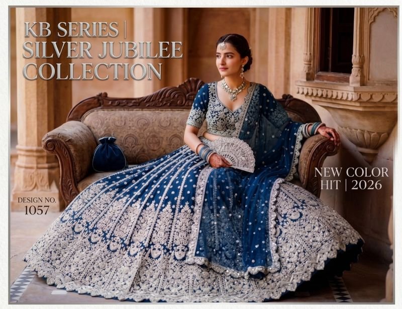 Kb Series 1057 Heavy Butterfly Net Embroidered Designer Lehenga Choli Wholesale