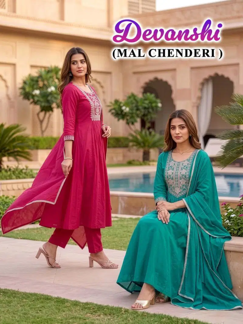 Devanshi Vol 1 Mul Chanderi With Lining Kurti With Bottom Dupatta Wholesale
