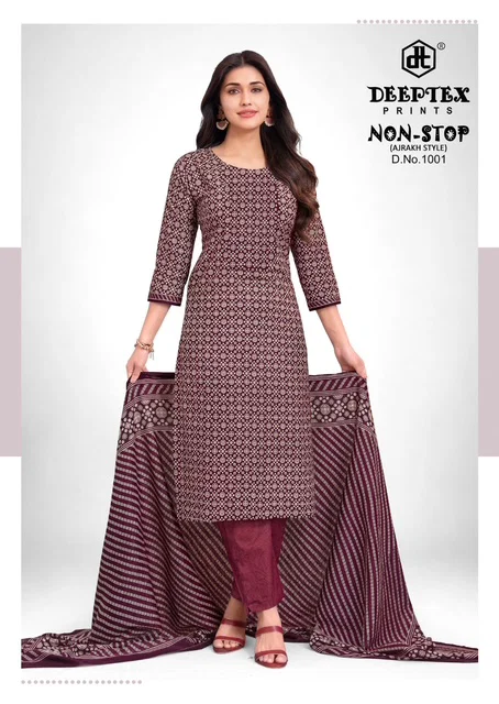 Deeptex Non Stop Ajrakh Vol 1 Cotton Printed Dress Material Wholesale