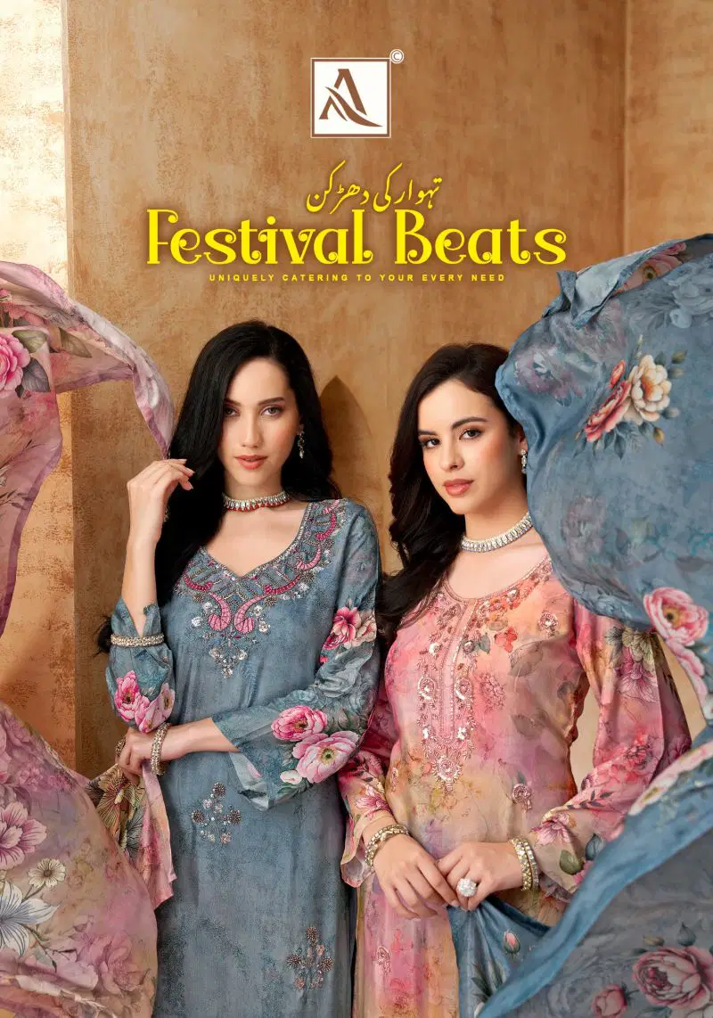 Alok Festival Beats Viscose Maslin Print Beats Work Dress Material Collection Wholesale