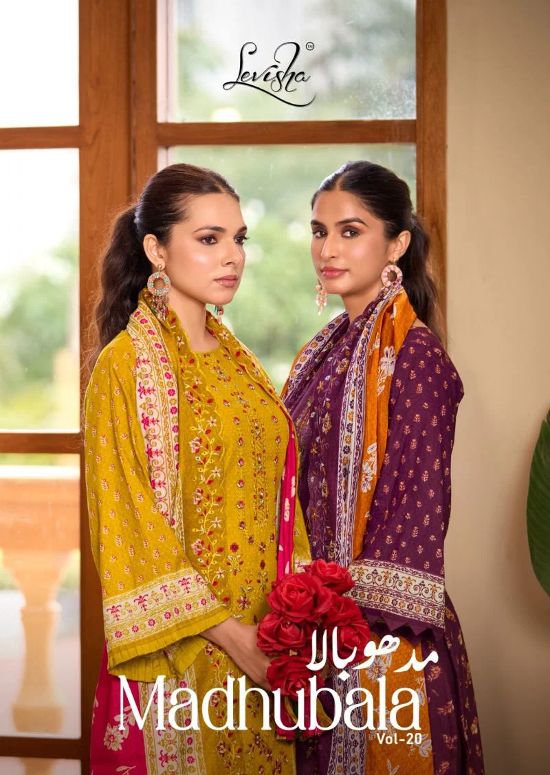 Levisha Madhubala Vol 20 Cambric Lawn Cotton Embroidered Dress Material Wholesale