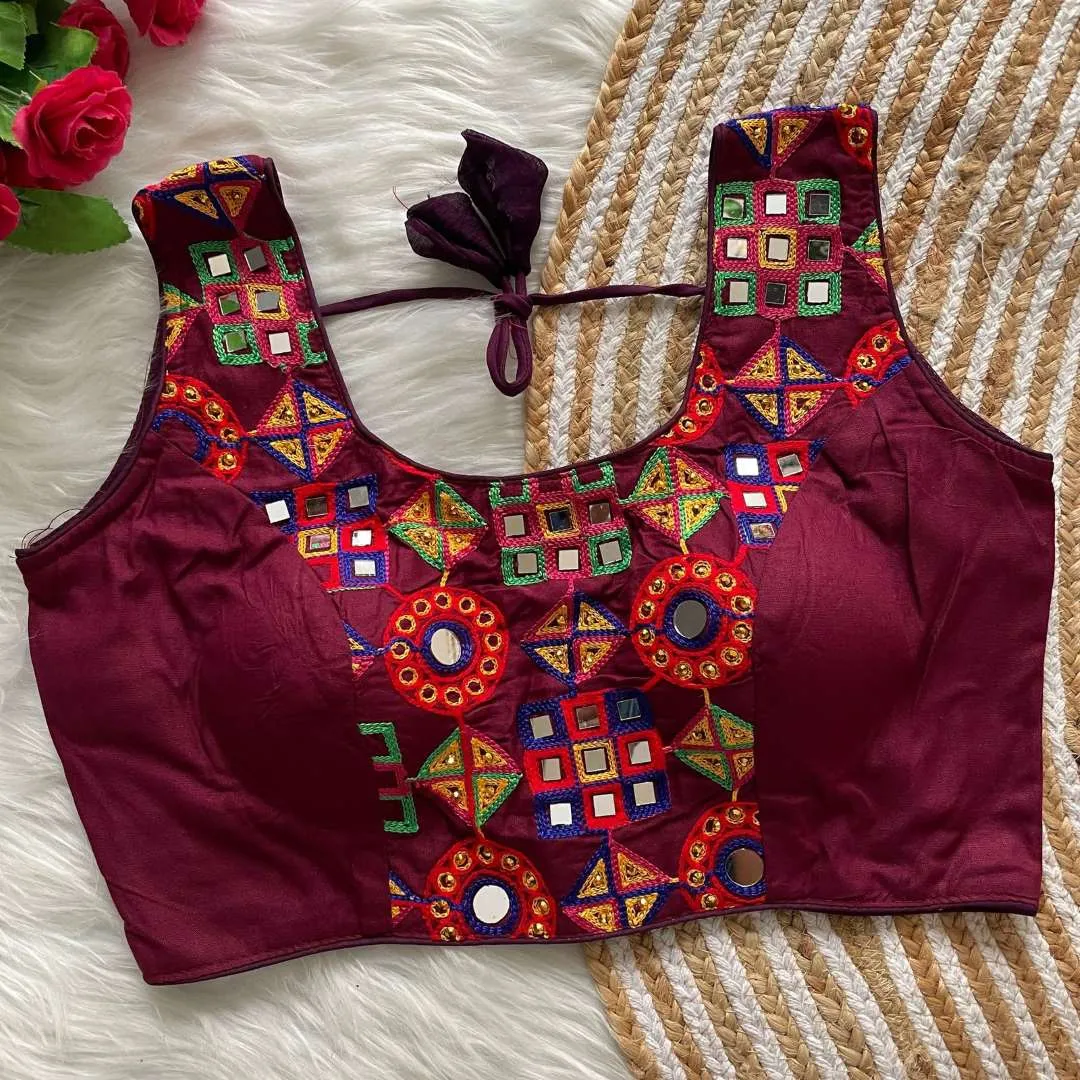 Buy Ruhi Halter Neck Cotton Navratri Festival Readymade Blouse Online Surat 2026