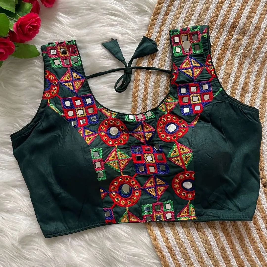 Buy Ruhi Halter Neck Cotton Navratri Festival Readymade Blouse Online Surat 2026