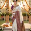 Buy Aab Swet Soft Silk Jacquard Pattern Work Saree Wholesale 2026
