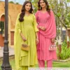 Aanchi Island Mul Chanderi Embroidered Anarkali Kurti With Bottom Dupatta Wholesale