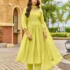 Stylish Aanchi Island Mul Chanderi Embroidered Anarkali Kurti With Bottom Dupatta Wholesale 2026