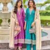 Aanchi Plus Anmol Vichitra Silk Embroidered Kurti Bottom With Dupatta Wholesale