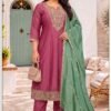 Latest Aanchi Plus Badra Vichitra Silk Embroidered Anarkali Kurti With Bottom Dupatta Wholesale 2026