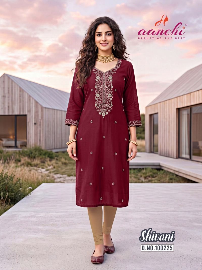 Beautiful Aanchi Shivani Vichitra Silk Embroidered Kurti Collection Wholesale 2026
