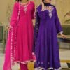 Afsana Sawan Georgette Khatli Hand Work Anarkali Kurti With Bottom Dupatta Wholesale