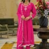 Buy Afsana Sawan Georgette Khatli Hand Work Anarkali Kurti With Bottom Dupatta Wholesale 2026