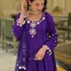 Buy Afsana Sawan Georgette Khatli Hand Work Anarkali Kurti With Bottom Dupatta Wholesale 2026