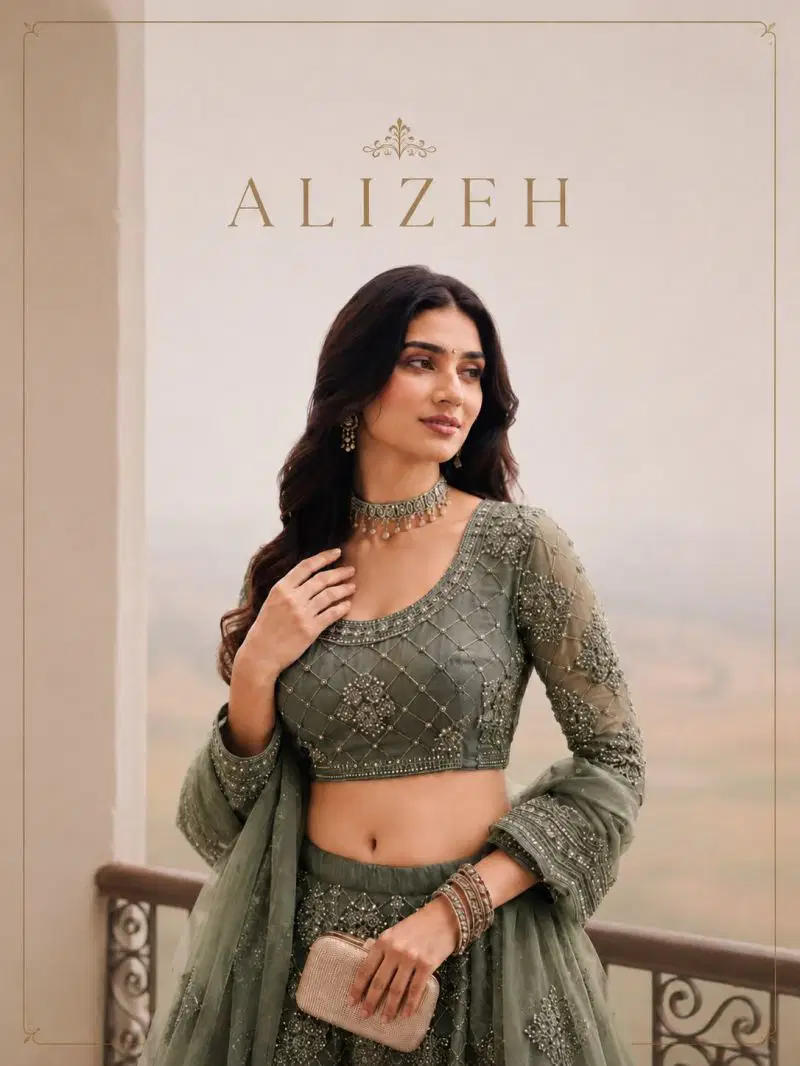 Alizeh 1096 To 1105 Net Embroidered Designer Lehenga Choli Collection Wholesale