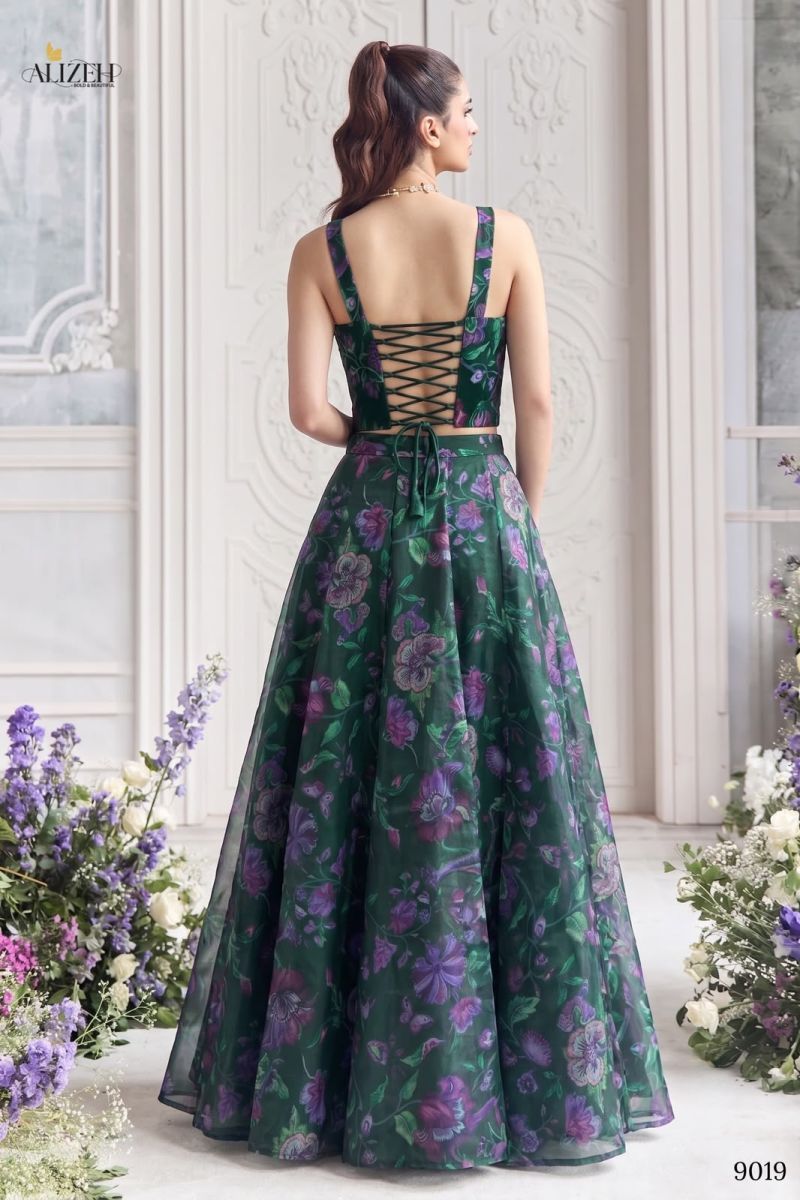 Beautiful Alizeh 9019 To 9022 Tabby Organza Flower Printed Stylish Lehenga Choli Collection Wholesale 2026
