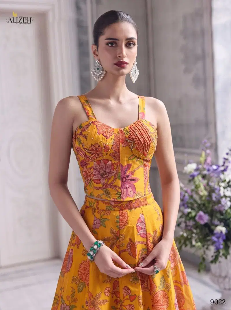 Beautiful Alizeh 9019 To 9022 Tabby Organza Flower Printed Stylish Lehenga Choli Collection Wholesale 2026