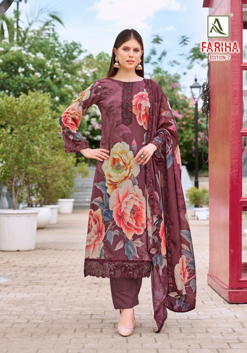 Buy Alok Fariha Vol 7 Maslin Digital Printed Embroidered Dress Material Wholesale 2026