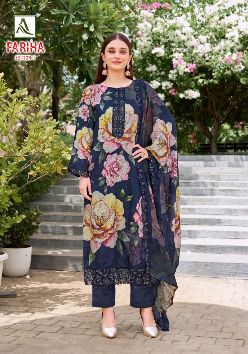 Buy Alok Fariha Vol 7 Maslin Digital Printed Embroidered Dress Material Wholesale 2026