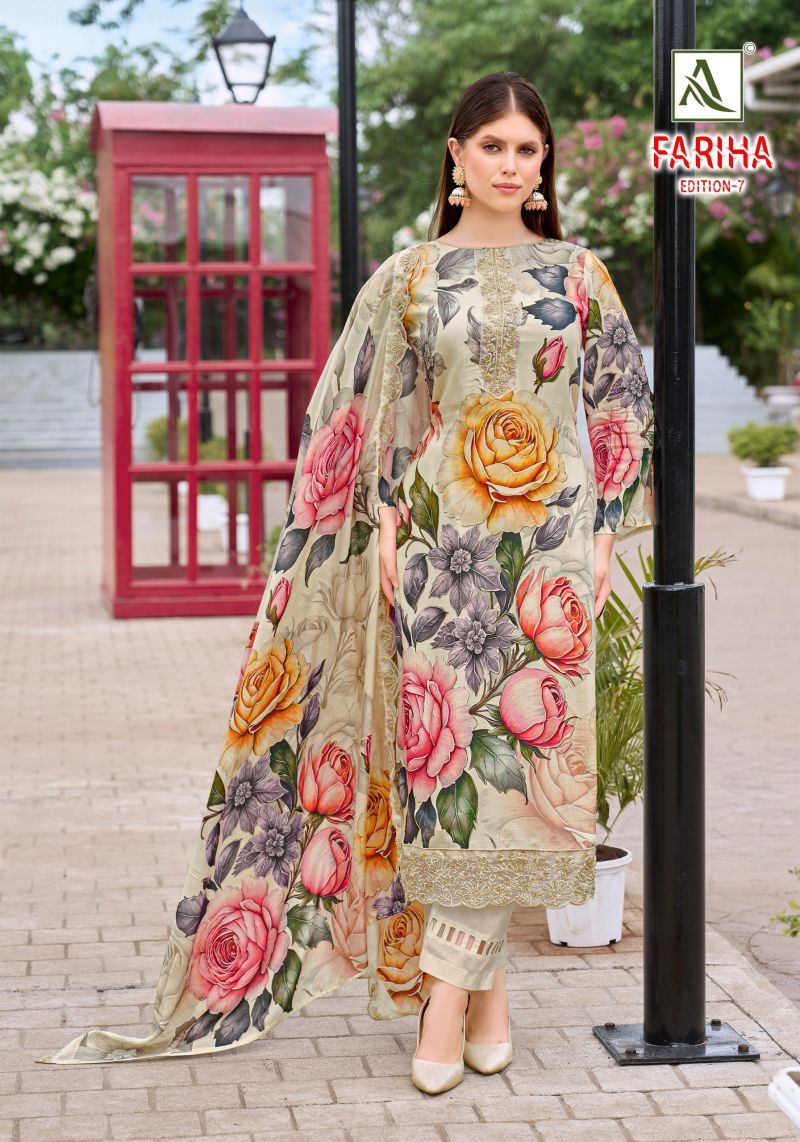 Buy Alok Fariha Vol 7 Maslin Digital Printed Embroidered Dress Material Wholesale 2026