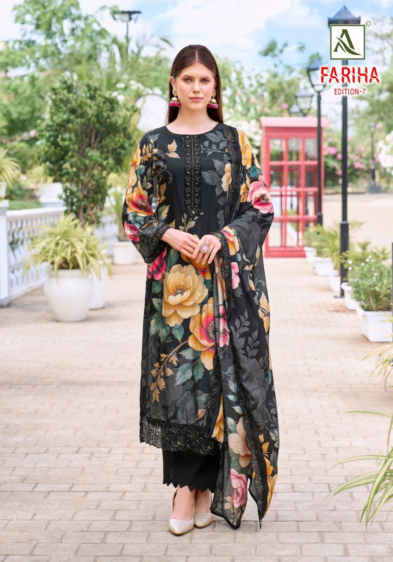 Buy Alok Fariha Vol 7 Maslin Digital Printed Embroidered Dress Material Wholesale 2026