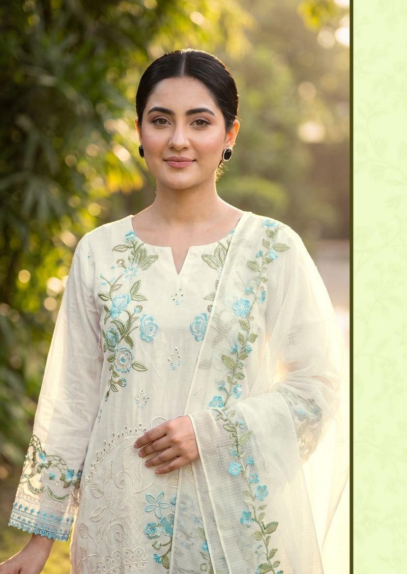 Alok Jade Ombre Edition 7 Cambric Lawn Cotton Embroidery Dress Material Wholesale