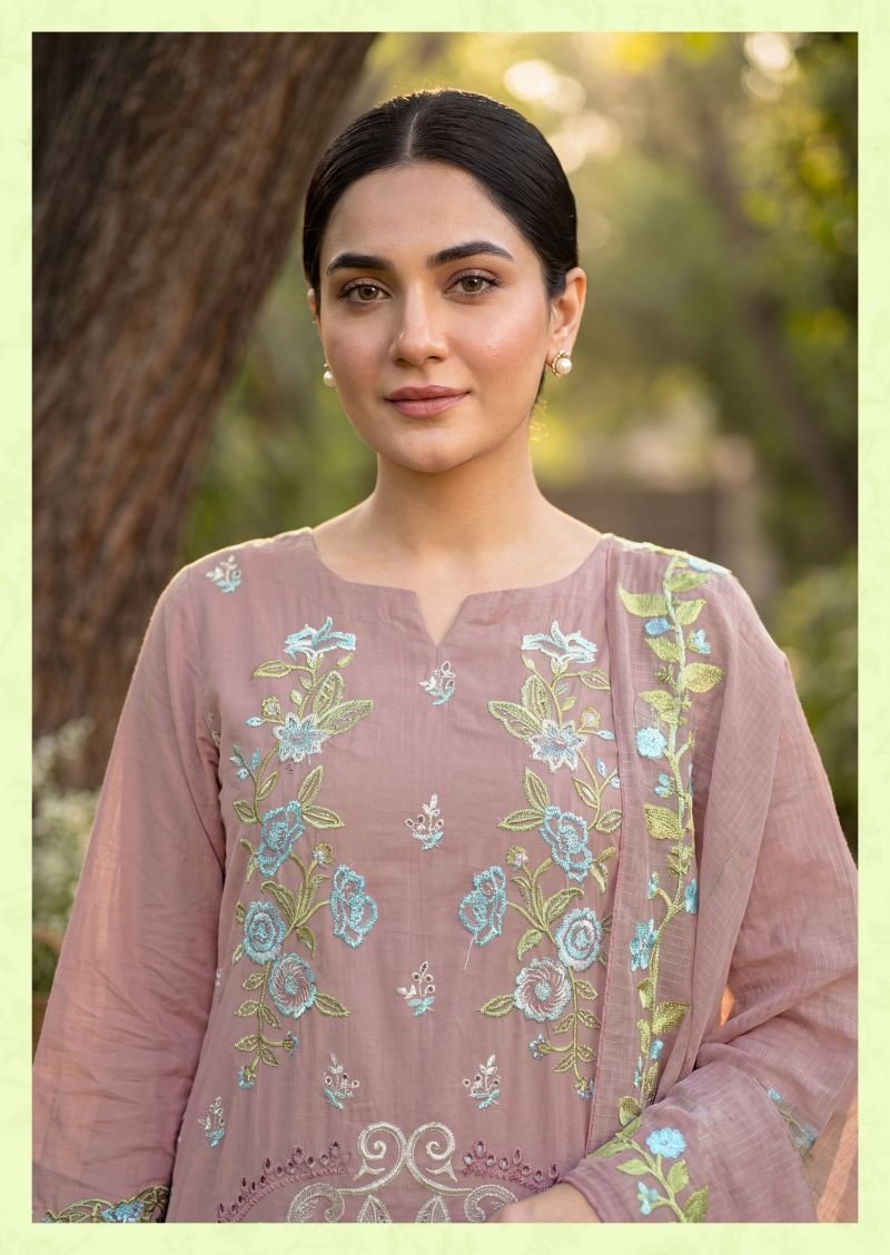 Alok Jade Ombre Edition 7 Cambric Lawn Cotton Embroidery Dress Material Wholesale
