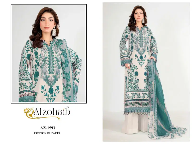 Latest Alzohaib Anisa Vol 1 Chiffon Dupatta Cotton Patch Work Salwar Kameez Wholesale 2026
