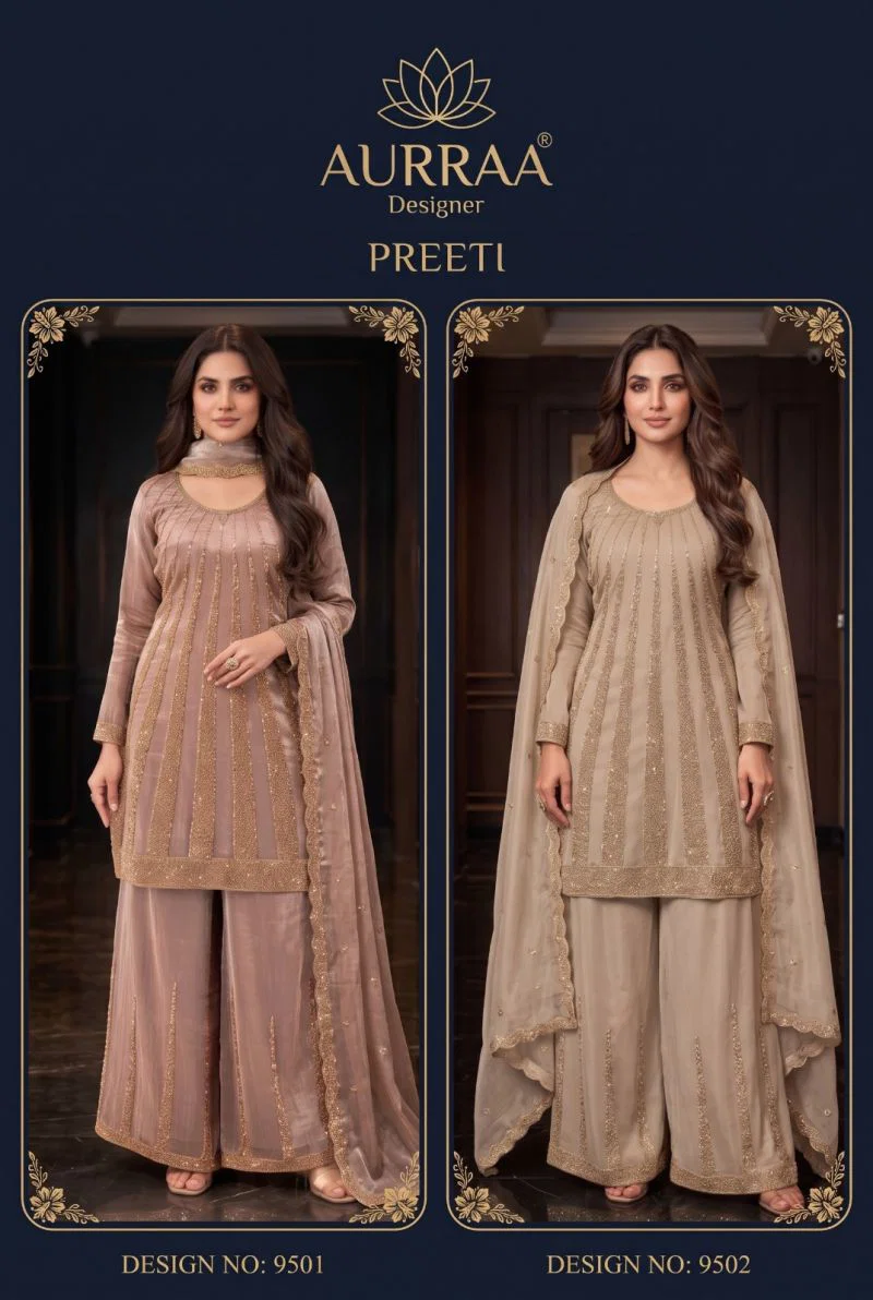 Buy Aurraa Preeti Silk Beads Work Designer Salwar Kameez Collection Wholesale 2026