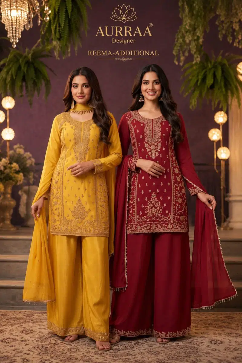 Aurraa Reema Vol 2 Chinon Beads Work Salwar Kameez Collection Wholesale