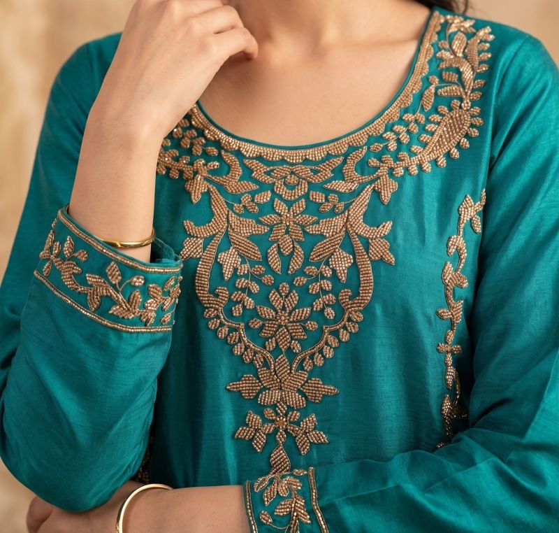 Launching Aurraa Rootika Chinon Beads Work Kurti With Bottom Dupatta Wholesale 2026