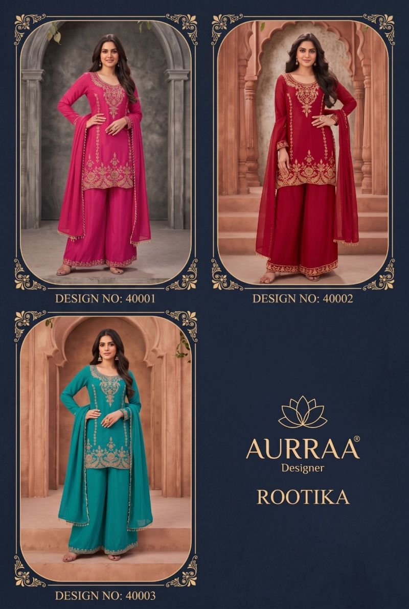 Launching Aurraa Rootika Chinon Beads Work Kurti With Bottom Dupatta Wholesale 2026