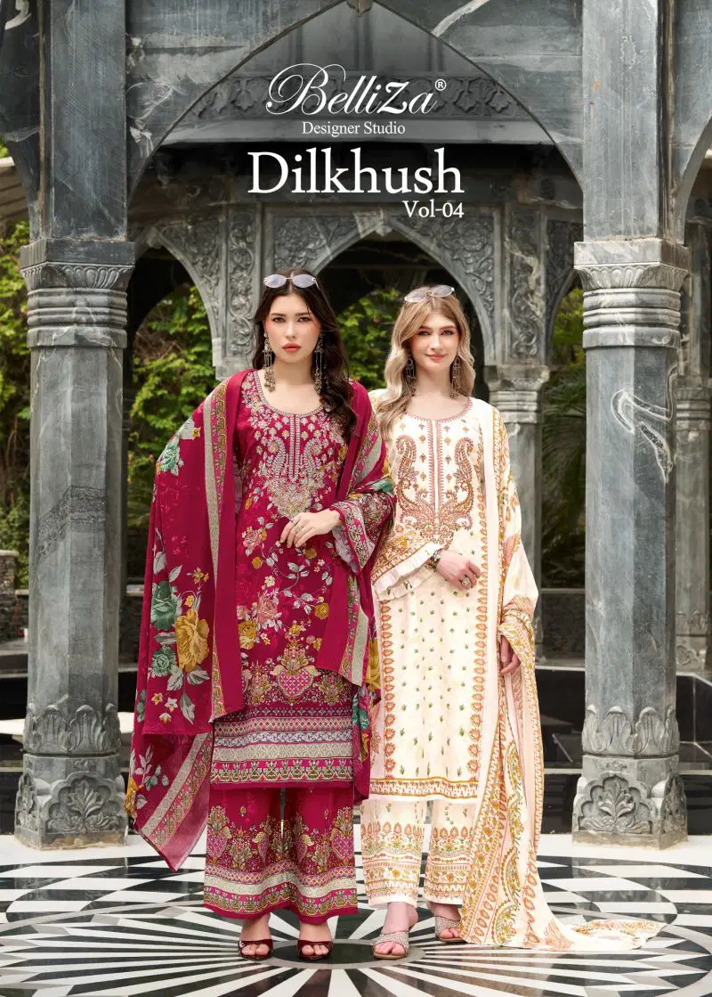 Belliza Dilkhush Vol 4 Viscose Rayon Digital Printed Dress Material Wholesale