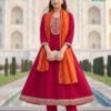 Buy Blue Hills Afreen Plus Size Vichitra Embroidered Anarkali Kurti With Bottom Dupatta Wholesale 2026
