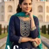 Blue Hills Afreen Vichitra Embroidered Anarkali Kurti With Bottom Dupatta Wholesale