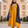 Buy Blue Hills Afreen Vichitra Embroidered Anarkali Kurti With Bottom Dupatta Wholesale 2026