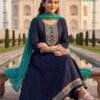 Buy Blue Hills Afreen Vichitra Embroidered Anarkali Kurti With Bottom Dupatta Wholesale 2026