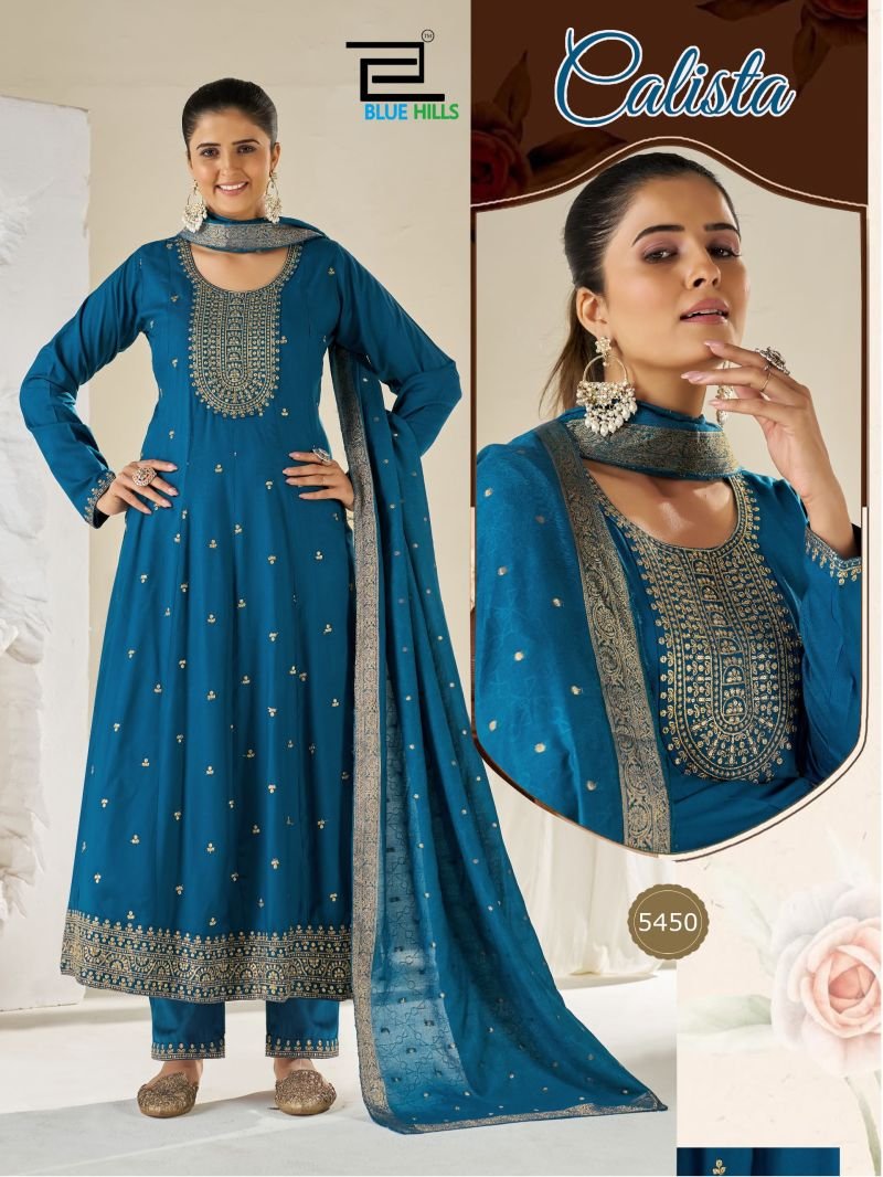 Launching Blue Hills Calista Plus Size Rayon Sequence Anarkali Kurti With Pant Dupatta Wholesale 2026