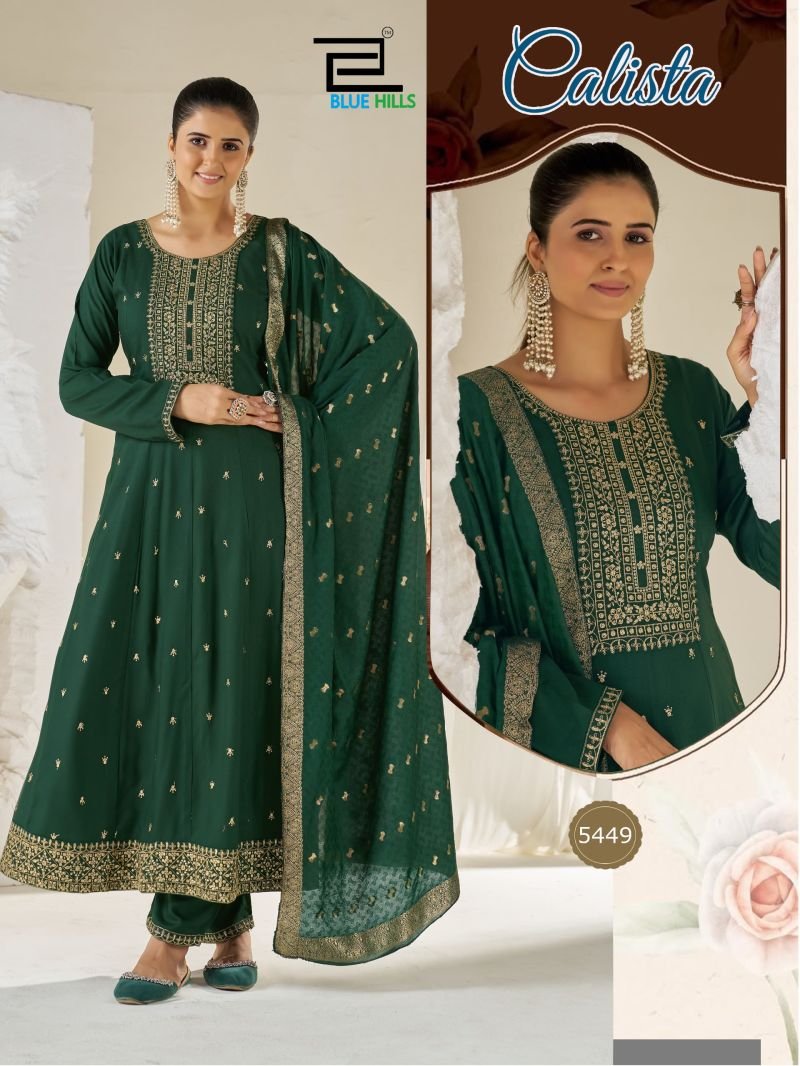 Launching Blue Hills Calista Plus Size Rayon Sequence Anarkali Kurti With Pant Dupatta Wholesale 2026