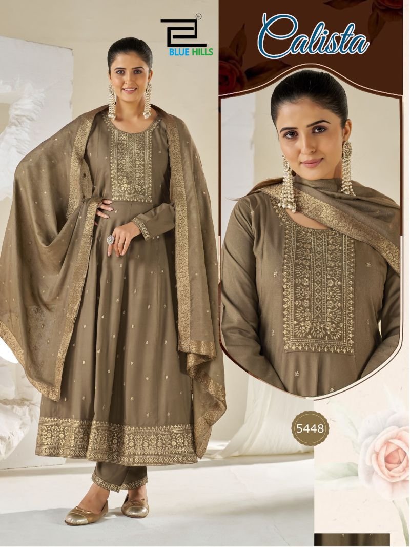 Launching Blue Hills Calista Plus Size Rayon Sequence Anarkali Kurti With Pant Dupatta Wholesale 2026