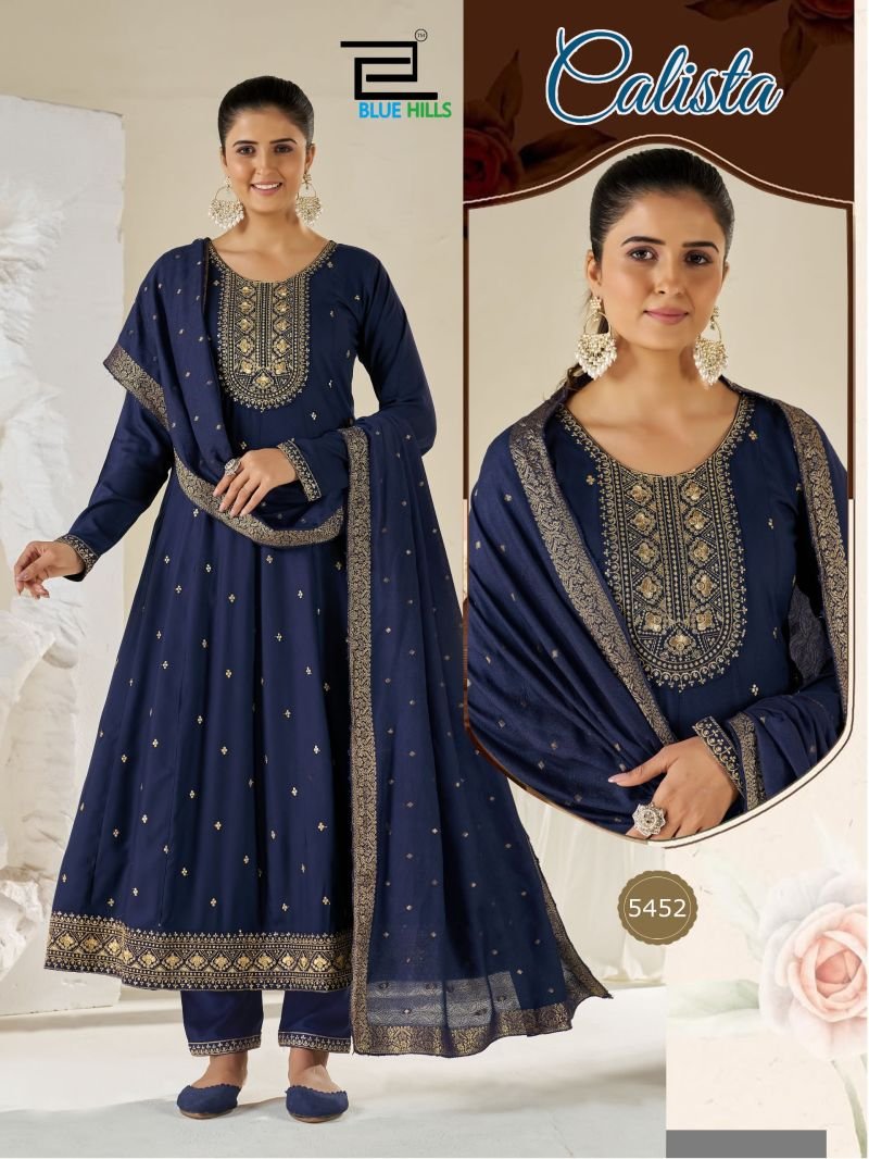 Launching Blue Hills Calista Plus Size Rayon Sequence Anarkali Kurti With Pant Dupatta Wholesale 2026