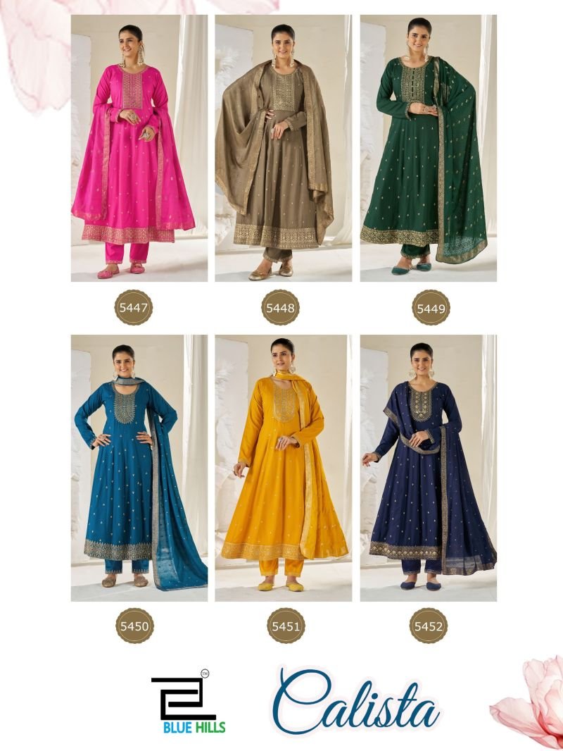 Launching Blue Hills Calista Plus Size Rayon Sequence Anarkali Kurti With Pant Dupatta Wholesale 2026