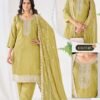 Stylish Blue Hills Congo Roman Silk Sequence Work Kurti With Bottom Dupatta Wholesale 2026